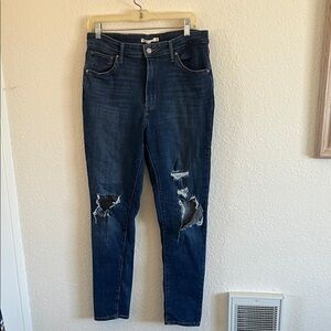 Levi's Dark Blue Distressed Skinny Jeans